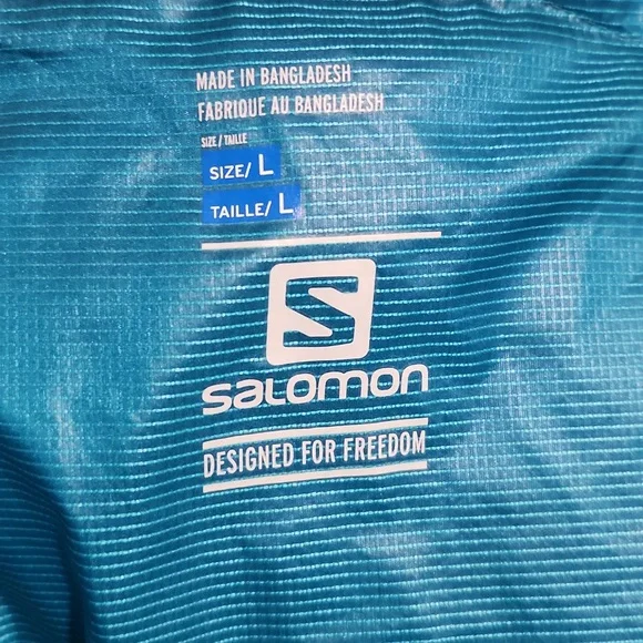 Salomon Teal Hooded Windbreaker Jacket NWT Large - Picture 7 of 8